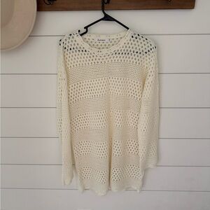 White Crochet Coverup Dress